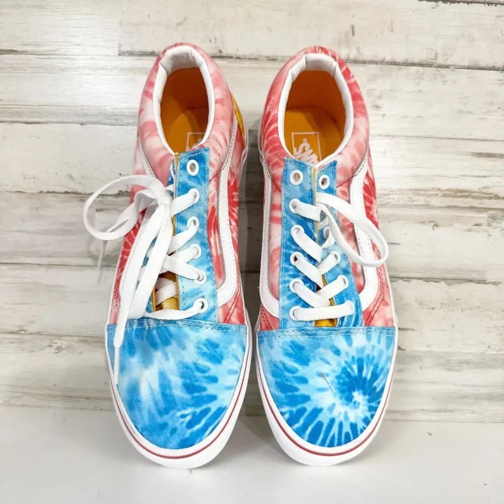 Vans Shoes Unisex Junior Size 6 Classic Old Skool Tie‎ Dye Block Skate Sneakers